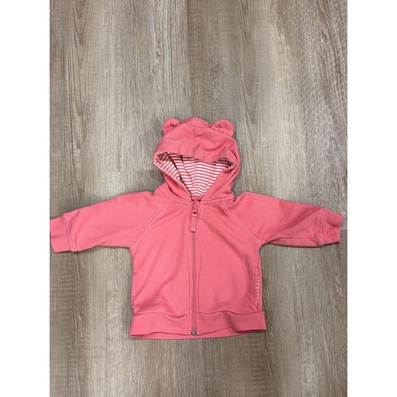 Hanna Andersson Bright Basics Bear Hoodie 6-12 months 70cm Power Pink - Picture 1 of 4